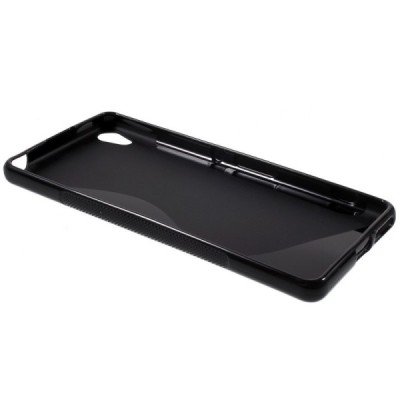Xperia XA cieta silikona (TPU) melns apvalks / vacins.lv