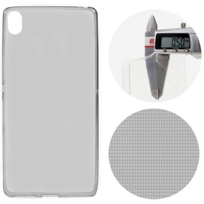Sony Xperia XA skaidrus (permatomas) silikoninis TPU ploniausias pasaulyje pilkas dėklas / Priedai.lt