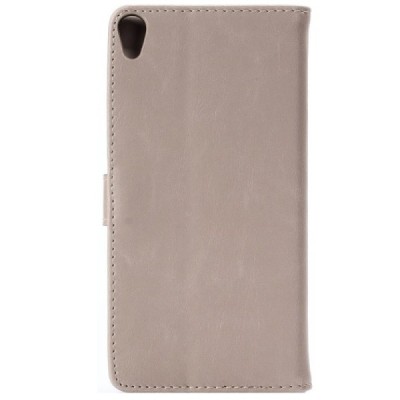 Sony Xperia E5 atvēramais ādas smilšains retro maciņš (maks) / Vacins.lv