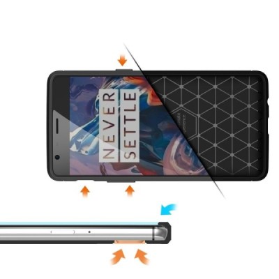 OnePlus 3 (OnePlus Three) „Carbon“ cieta silikona (TPU) melns apvalks / vacins.lv