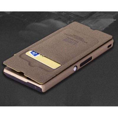 Sony Xperia Z „Kalaideng“ Oscar ādas atvēramais melns futrālis / Vacins.lv