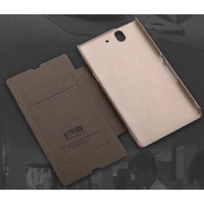 Sony Xperia Z „Kalaideng“ Oscar ādas atvēramais melns futrālis / Vacins.lv