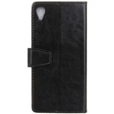 Sony Xperia X Performance atverčiamas juodas odinis dėklas, knygutė - piniginė / Priedai.lt