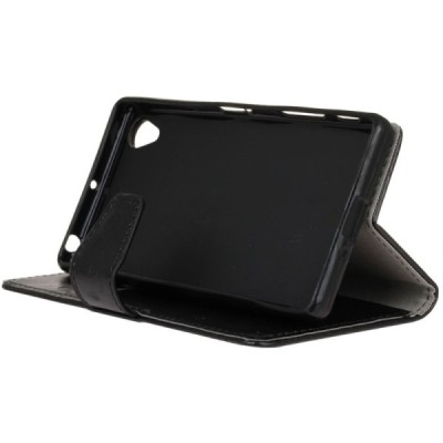 Sony Xperia X Performance atverčiamas juodas odinis dėklas, knygutė - piniginė / Priedai.lt