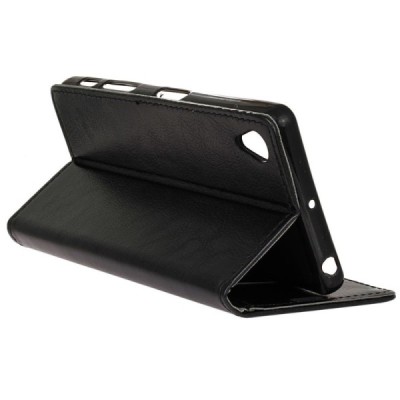 Sony Xperia X Performance atverčiamas juodas odinis dėklas, knygutė - piniginė / Priedai.lt