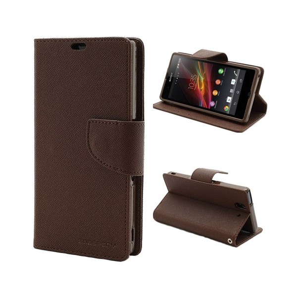 „Mercury Goospery“ atvēramais maciņš - brūns (Xperia Z)