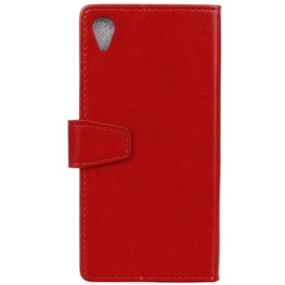 Sony Xperia X Performance atvēramais ādas sarkans maciņš, grāmata (maks) / Vacins.lv