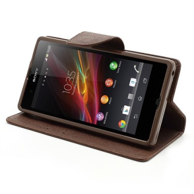 „Mercury Goospery“ Sony Xperia Z brūns ādas maciņš / Vacins.lv