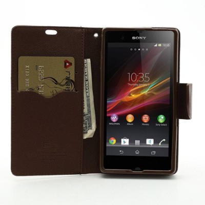 „Mercury Goospery“ Sony Xperia Z brūns ādas maciņš / Vacins.lv