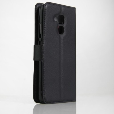 Huawei Honor 5c ir Huawei Honor 7 Lite atvēramais ādas melns maciņš, grāmata (maks) / Vacins.lv