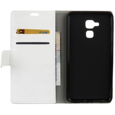 Huawei Honor 5c ir Huawei Honor 7 Lite atvēramais ādas balts maciņš, grāmata (maks) / Vacins.lv