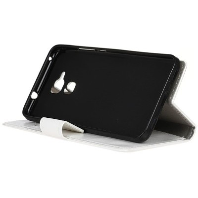 Huawei Honor 5c ir Huawei Honor 7 Lite atvēramais ādas balts maciņš, grāmata (maks) / Vacins.lv