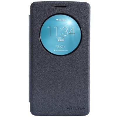 LG G3 S D722 pilkas odinis atverčiamas Nillkin Sparkle dėklas / Priedai.lt