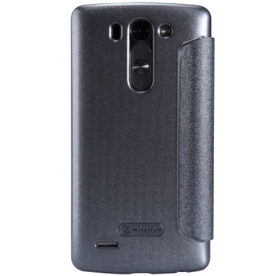LG G3 S D722 pilkas odinis atverčiamas Nillkin Sparkle dėklas / Priedai.lt