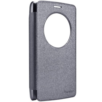 LG G3 S D722 pilkas odinis atverčiamas Nillkin Sparkle dėklas / Priedai.lt