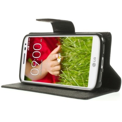 LG G2 mini (D620, D618) Mercury atvērams melns maciņš (maks) / Vacins.lv