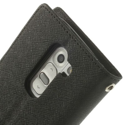 LG G2 mini (D620, D618) Mercury atvērams melns maciņš (maks) / Vacins.lv