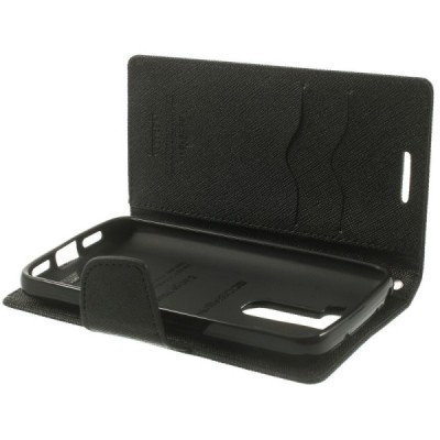 LG G2 mini (D620, D618) Mercury atvērams melns maciņš (maks) / Vacins.lv