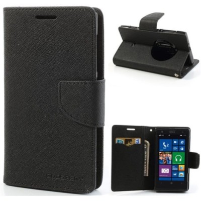 Nokia Lumia 1020 Mercury juodas atverčiamas dėklas - piniginė / Priedai.lt