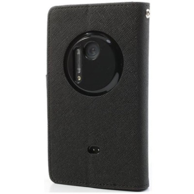 Nokia Lumia 1020 Mercury juodas atverčiamas dėklas - piniginė / Priedai.lt