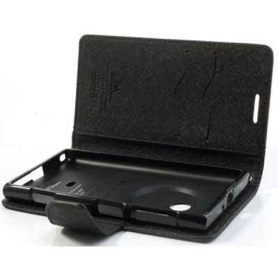 Nokia Lumia 1020 Mercury juodas atverčiamas dėklas - piniginė / Priedai.lt