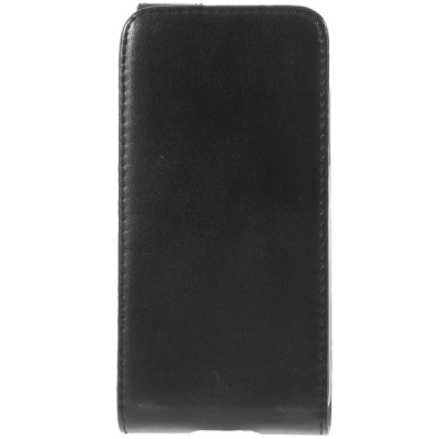 Samsung Galaxy S5 mini (G800) vertikāli atvēramais ādas melns maciņš (maks) / Vacins.lv