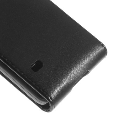 Samsung Galaxy S5 mini (G800) vertikāli atvēramais ādas melns maciņš (maks) / Vacins.lv