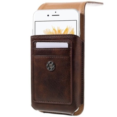 Apple iPhone 6 Plus Universalus dėklas prie diržo, vertikalus, rudas (XL+ dydis) / Priedai.lt