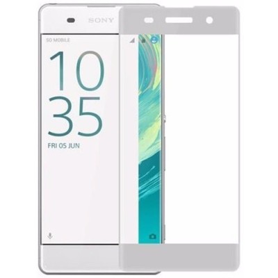 Sony Xperia XA „Calans“ 9H Tempered Glass sustiprintos apsaugos baltas pilnai dengiantis apsauginis ekrano stiklas 0,26 mm / Pri