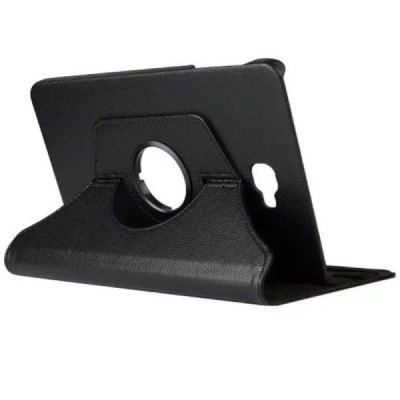 Samsung Galaxy Tab A 10.1 2016 (T580,T585) atverčiamas, sukamas 360 laipsnių, juodas odinis dėklas - stovas / Priedai.lt