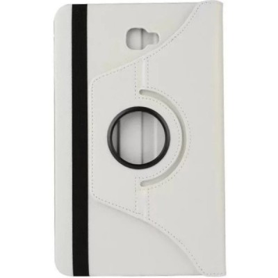 Samsung Galaxy Tab A 10.1 2016 (T580,T585) atverčiamas, sukamas 360 laipsnių, baltas odinis dėklas - stovas / Priedai.lt