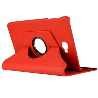 Samsung Galaxy Tab A 10.1 2016 (T580,T585) atverčiamas, sukamas 360 laipsnių, raudonas odinis dėklas - stovas / Priedai.lt