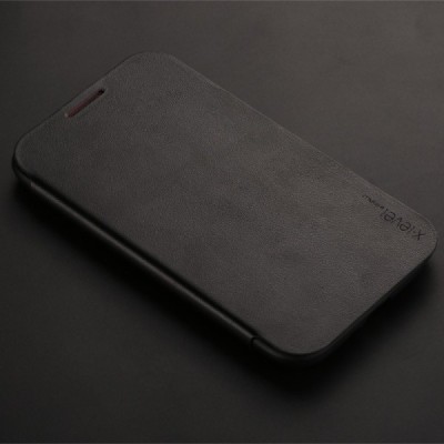 Samsung Galaxy Note 2 (N7100) X-Level“ Slim Fit ādas atvēramais melns maciņš / Vacins.lv