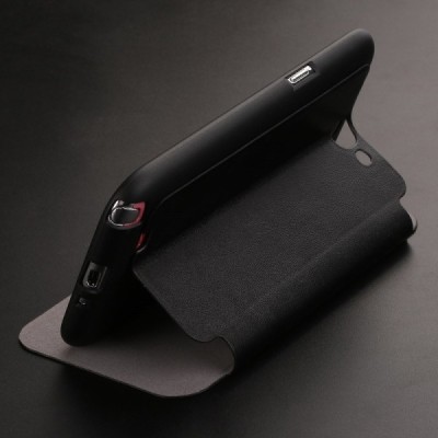 Samsung Galaxy Note 2 (N7100) X-Level“ Slim Fit ādas atvēramais melns maciņš / Vacins.lv