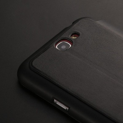 Samsung Galaxy Note 2 (N7100) X-Level“ Slim Fit ādas atvēramais melns maciņš / Vacins.lv