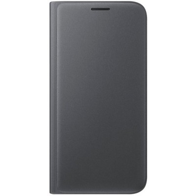 Samsung Galaxy S7 (G930) oficiāls Flip Wallet Cover atvērams melns ādas maciņš (maks) / Vacins.lv
