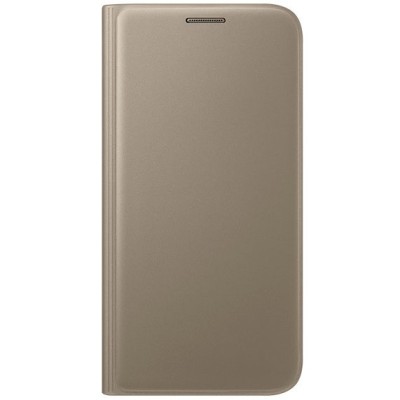 Samsung Galaxy S7 (G930) oficiāls Flip Wallet Cover atvērams zelta ādas maciņš (maks) / Vacins.lv