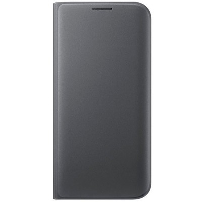 Samsung Galaxy S7 Edge (G935) oficiāls Flip Wallet Cover atvērams melns ādas maciņš (maks) / Vacins.lv