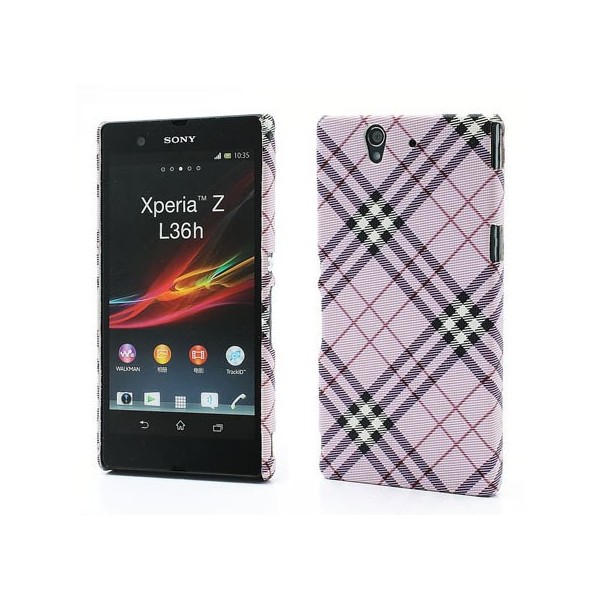 „Burberry“ stiliaus dėklas - rožinis (Xperia Z)