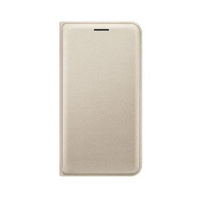 Samsung Galaxy J1 2016 (J120) oficiāls Flip Wallet Cover atvērams zelta ādas maciņš (maks) / Vacins.lv