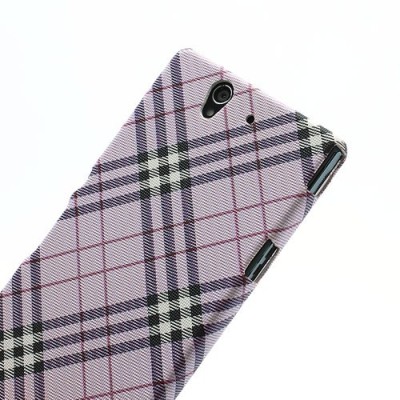 „Burberry“ stiliaus Sony Xperia Z rožinis dėklas / Priedai.lt