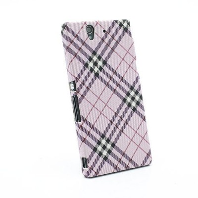 „Burberry“ stiliaus Sony Xperia Z rožinis dėklas / Priedai.lt