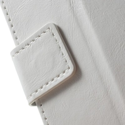 HTC Desire 628 atvēramais ādas balts maciņš (maks) / Vacins.lv