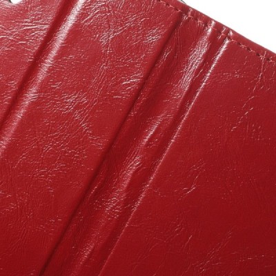 HTC Desire 628 atvēramais ādas sarkans maciņš (maks) / Vacins.lv