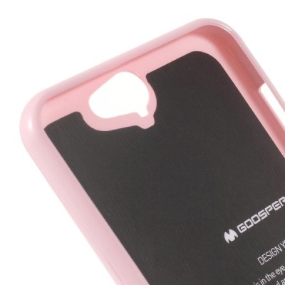 HTC One A9 šviesiai rožinis Mercury kieto silikono (TPU) dėklas - nugarėlė / Priedai.lt