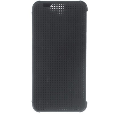 HTC One A9 Dot View atvērams melns maciņš / Vacins.lv