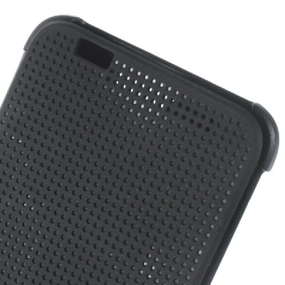 HTC One A9 Dot View atvērams melns maciņš / Vacins.lv