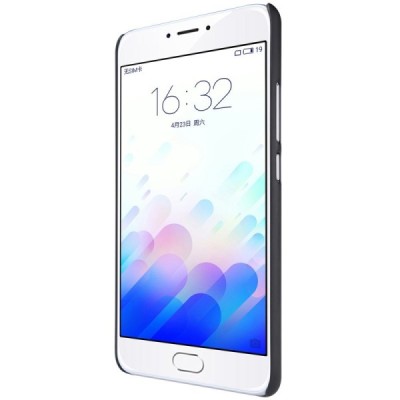 Meizu m3 note Nillkin Frosted Shield melns plastmasas apvalks + ekrāna aizsargplēve / Vacins.lv