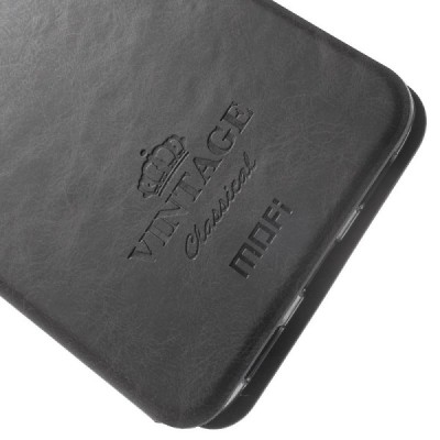 „Mofi“ Vintage serijos Meizu m3 note juodas odinis atverčiamas dėklas / Priedai.lt