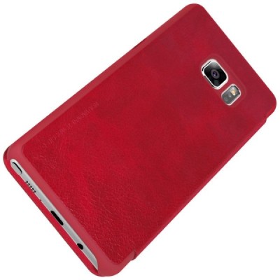 Prabangus „Nillkin“ Qin serijos raudonas odinis atverčiamas Samsung Galaxy Note 7 (N930) dėklas / Priedai.lt